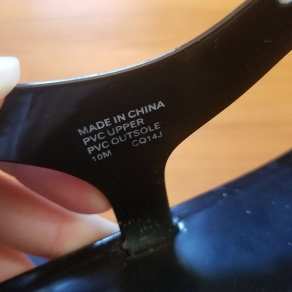 Michael Kores 10M Black Thong Sling Back Sandals‎ PVC - Picture 3 of 9